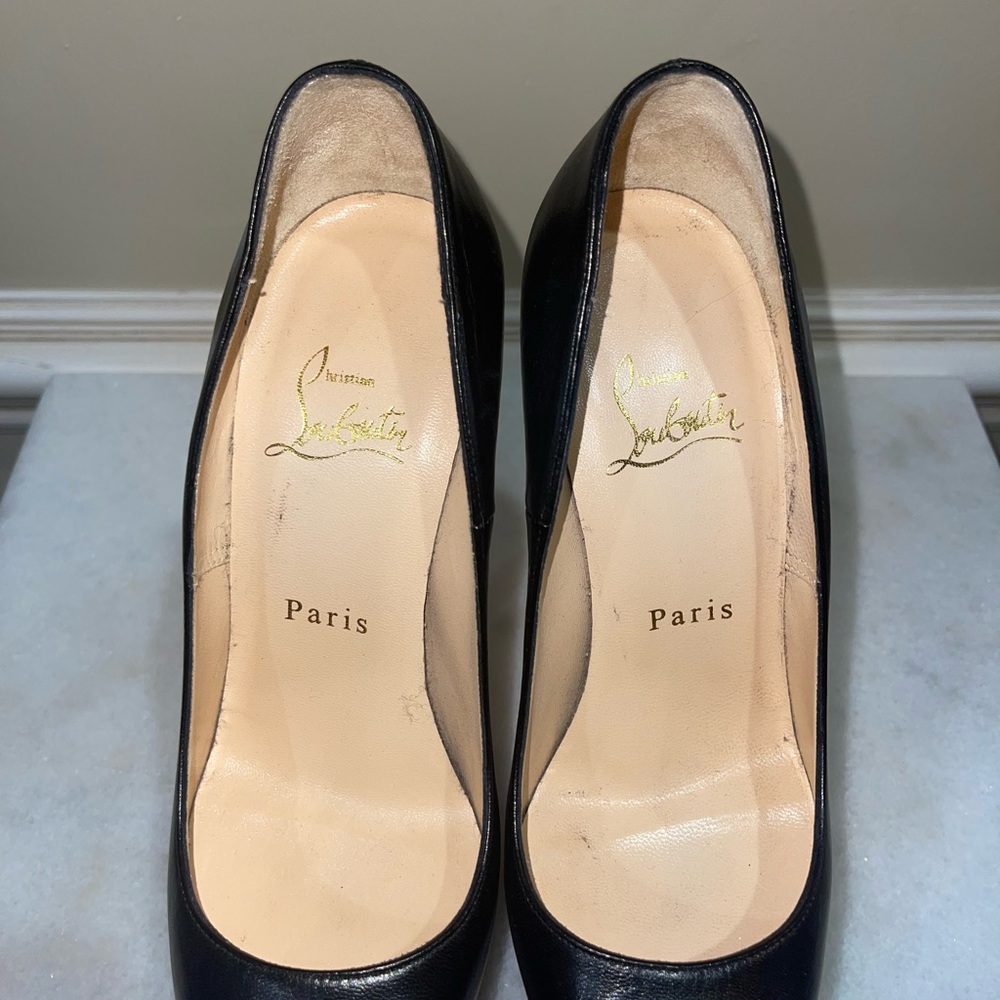 Christian Louboutin Black Leather Platform Pumps - Picture 3 of 5